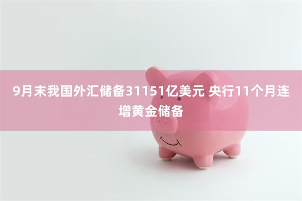 9月末我国外汇储备31151亿美元 央行11个月连增黄金储备