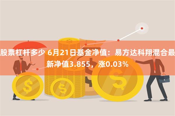 股票杠杆多少 6月21日基金净值：易方达科翔混合最新净值3.855，涨0.03%